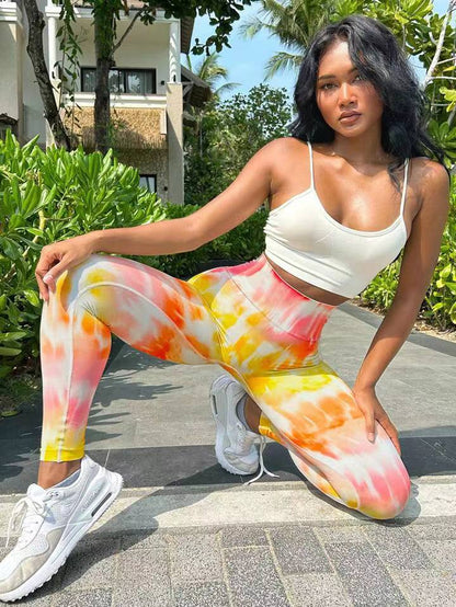 3D Tie Dye Leggings Women Gym Workout Leggings Seamless High Waist Fitness Sports Tights Hip Liftting Stretchy Yoga Pants