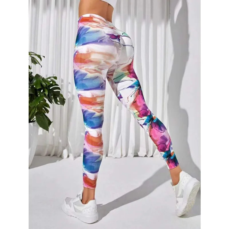 3D Tie Dye Leggings Women Gym Workout Leggings Seamless High Waist Fitness Sports Tights Hip Liftting Stretchy Yoga Pants