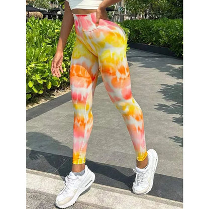 3D Tie Dye Leggings Women Gym Workout Leggings Seamless High Waist Fitness Sports Tights Hip Liftting Stretchy Yoga Pants