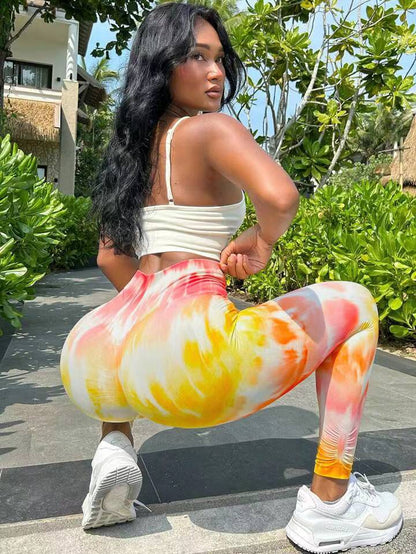 3D Tie Dye Leggings Women Gym Workout Leggings Seamless High Waist Fitness Sports Tights Hip Liftting Stretchy Yoga Pants