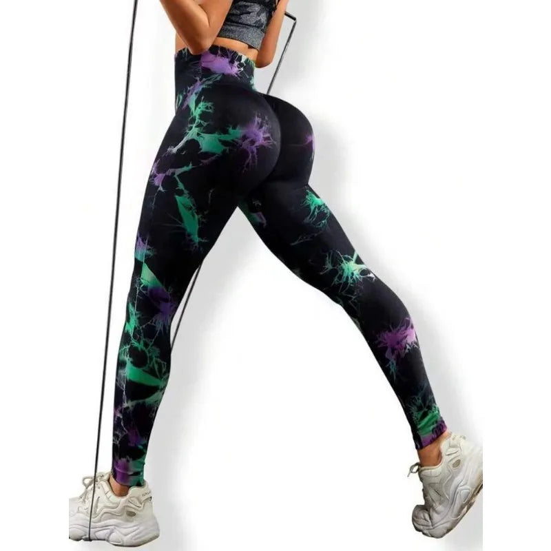 3D Tie Dye Leggings Women Gym Workout Leggings Seamless High Waist Fitness Sports Tights Hip Liftting Stretchy Yoga Pants